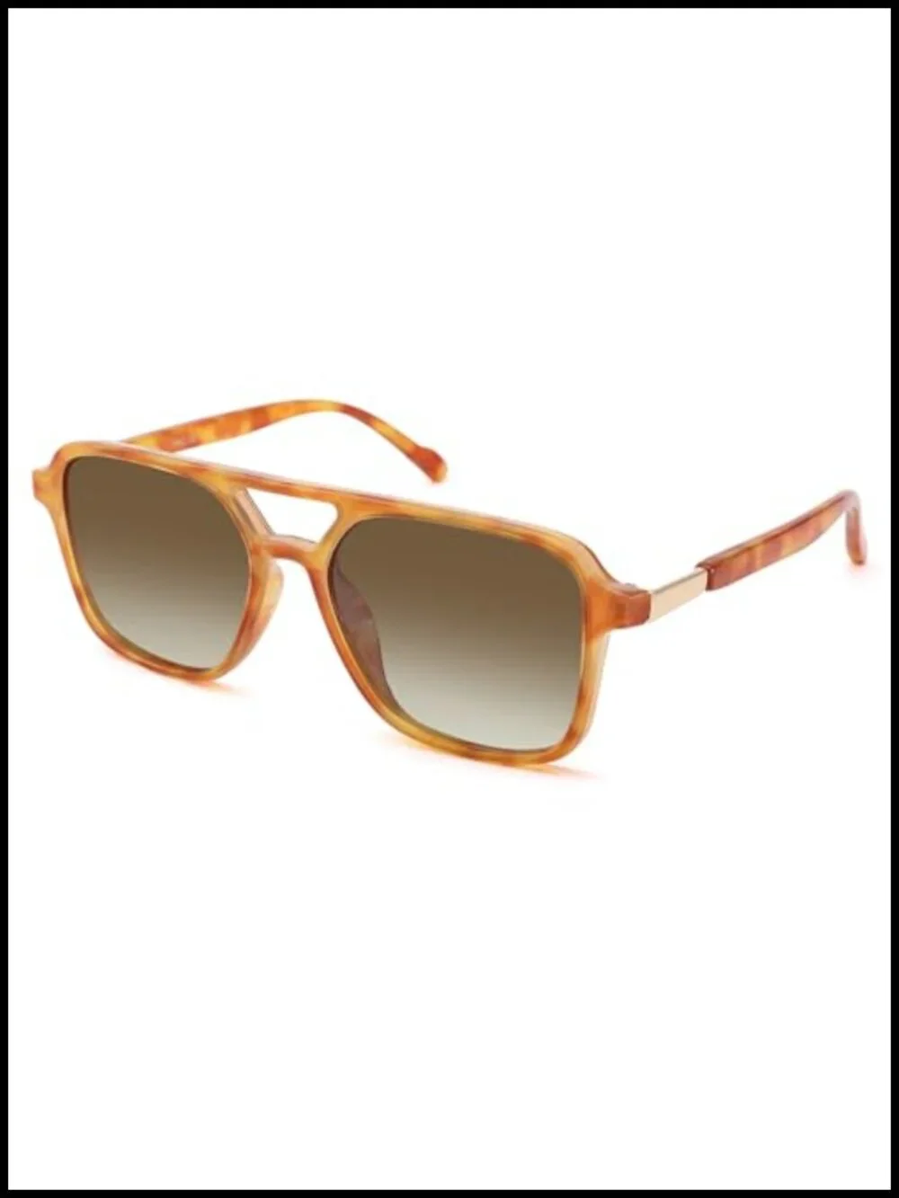 Retro Polarized Aviator Sunglasses UV400 Vintage Square Shades